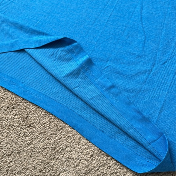 Lululemon Mens Metal Vent Tech Light Blue Athletic Workout Short Sleeve Shirt - Picture 5 of 7